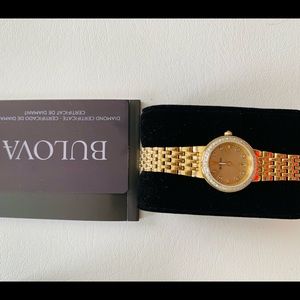 BULOVA women's watch with small diamonds.